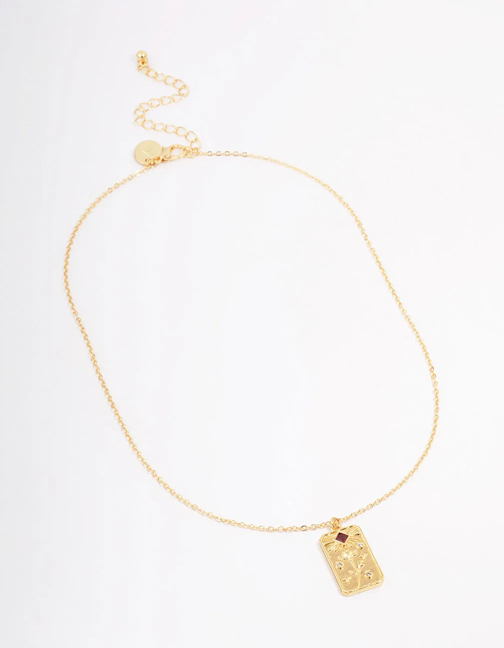 Gold Plated January Birth Month Flower Pendant Necklace