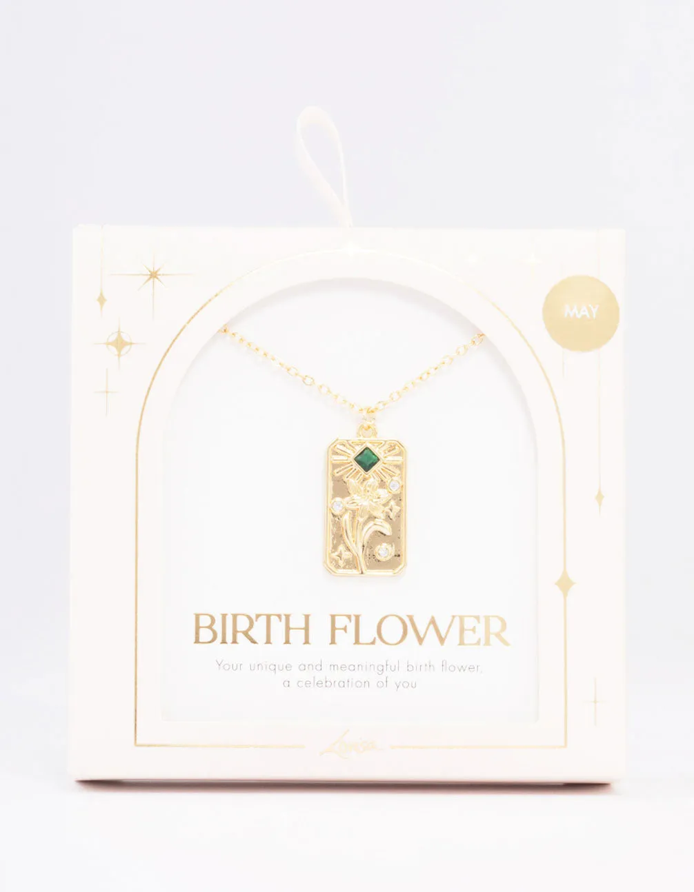 Gold Plated May Birth Month Flower Pendant Necklace