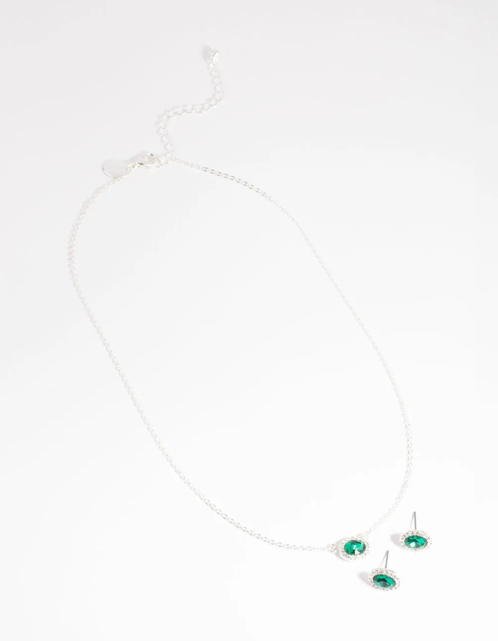 Green Stone Necklace & Earrings Set