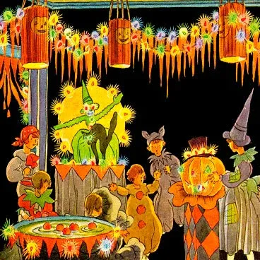 Halloween Apple Dunking (50 Pieces) Mini Halloween Wooden Jigsaw Puzzle