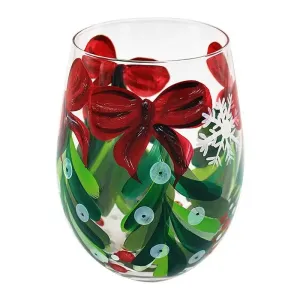 Handpainted Tumblers Mistletoe