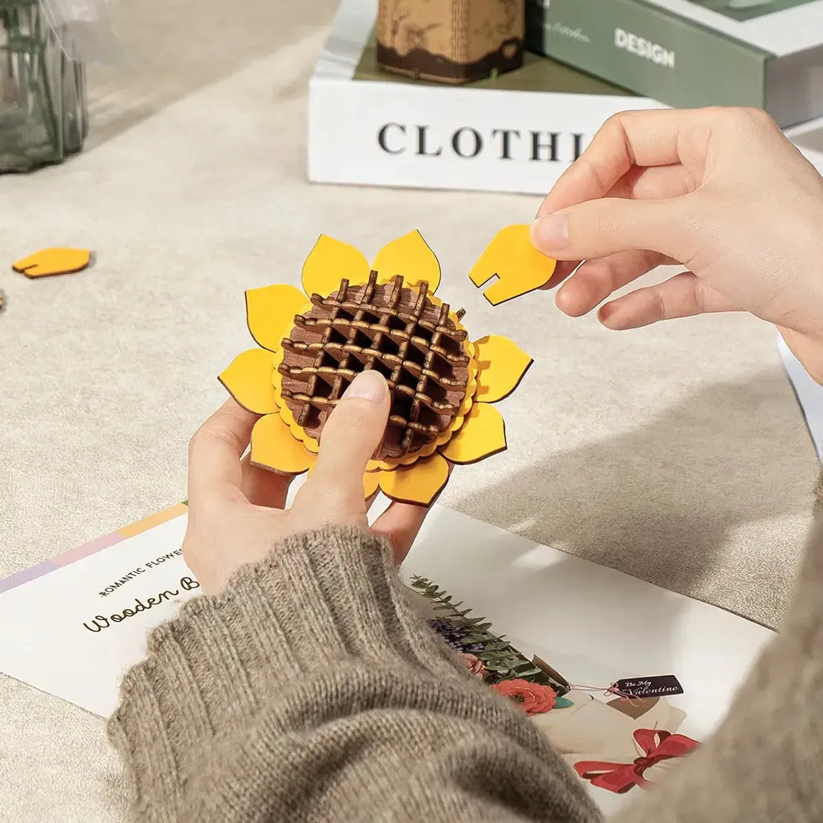 Hands Craft DIY Wooden Flower Bouquet