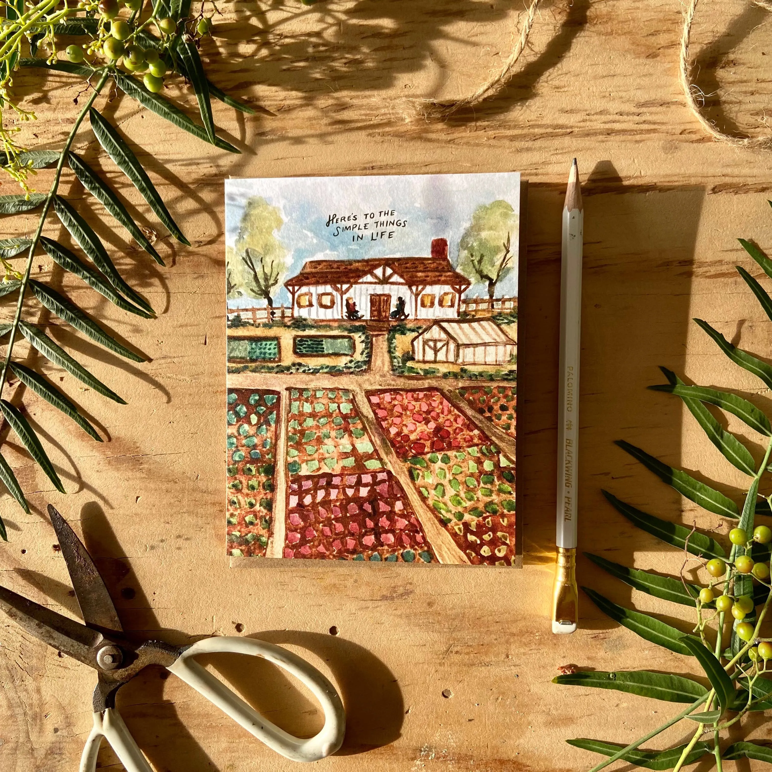 Here's to the Simple Things Homestead Farm Greeting Card