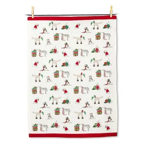 Holiday Dogs Tea Towel