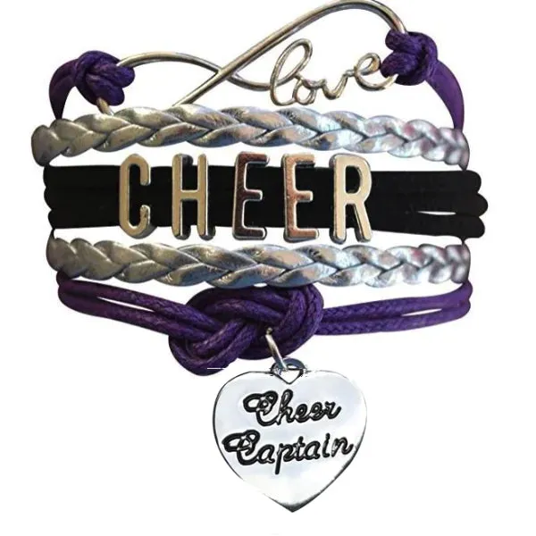 Infinity Cheer Bracelet - Pick Team Colors & Charm