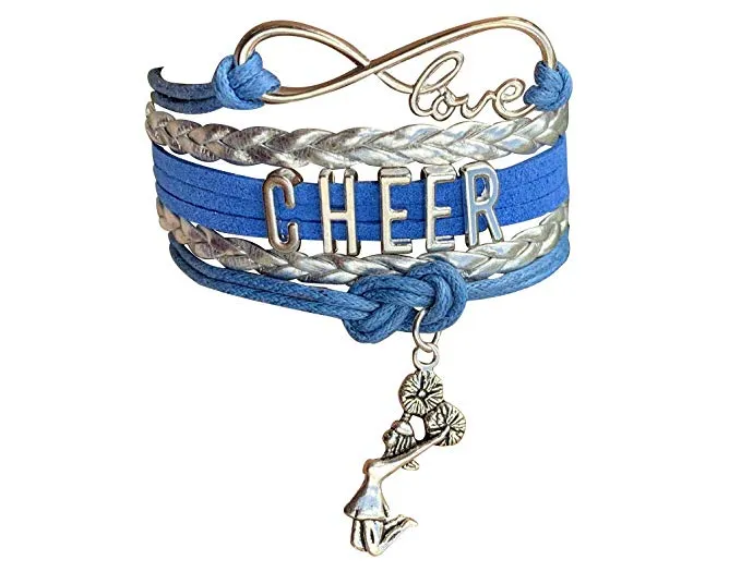 Infinity Cheer Bracelet - Pick Team Colors & Charm