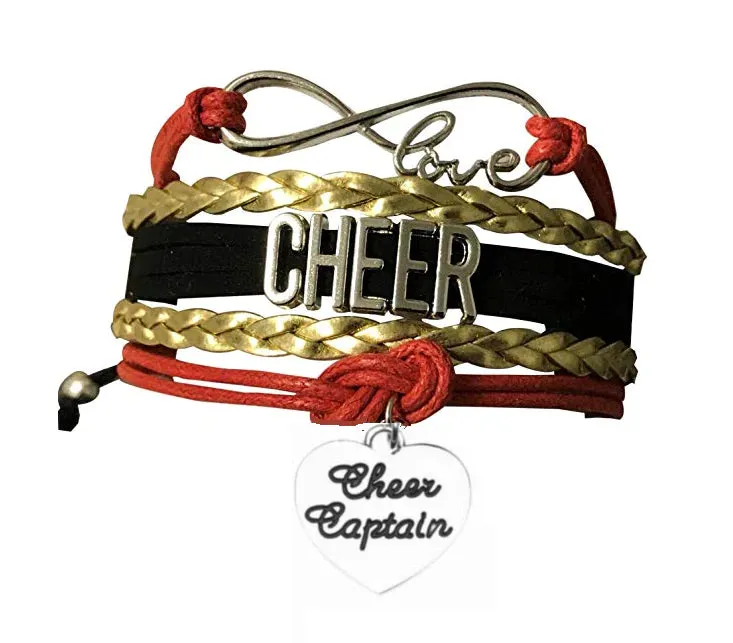 Infinity Cheer Bracelet - Pick Team Colors & Charm