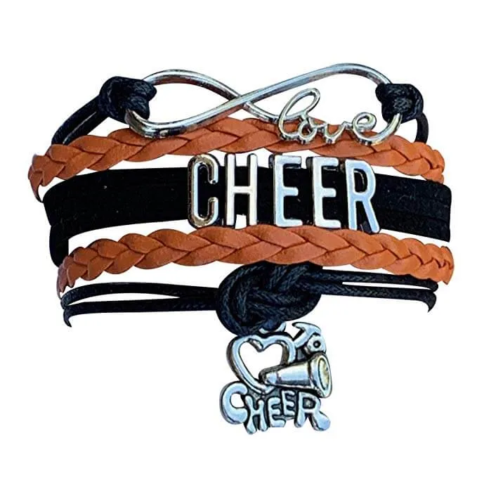 Infinity Cheer Bracelet - Pick Team Colors & Charm