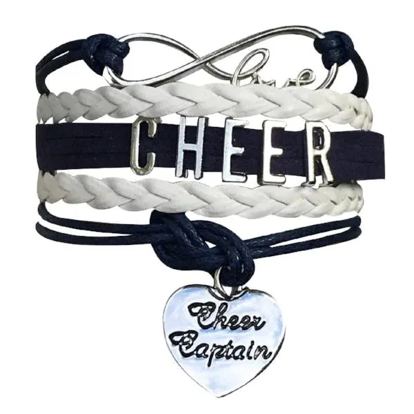 Infinity Cheer Bracelet - Pick Team Colors & Charm