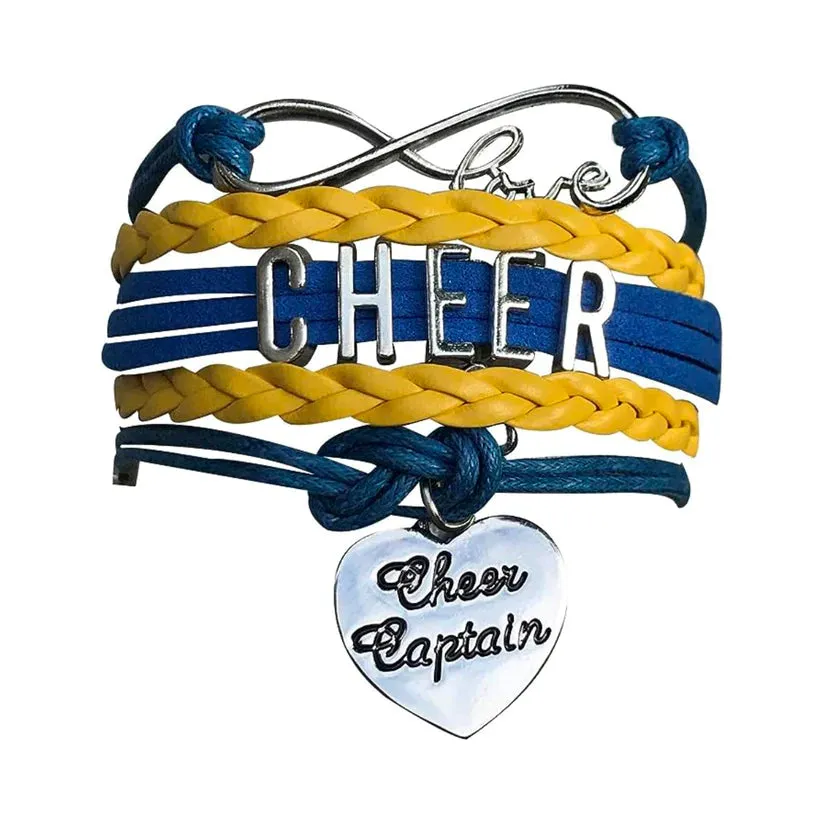 Infinity Cheer Bracelet - Pick Team Colors & Charm