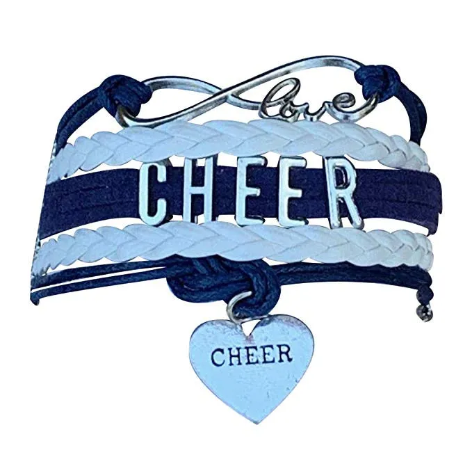 Infinity Cheer Bracelet - Pick Team Colors & Charm