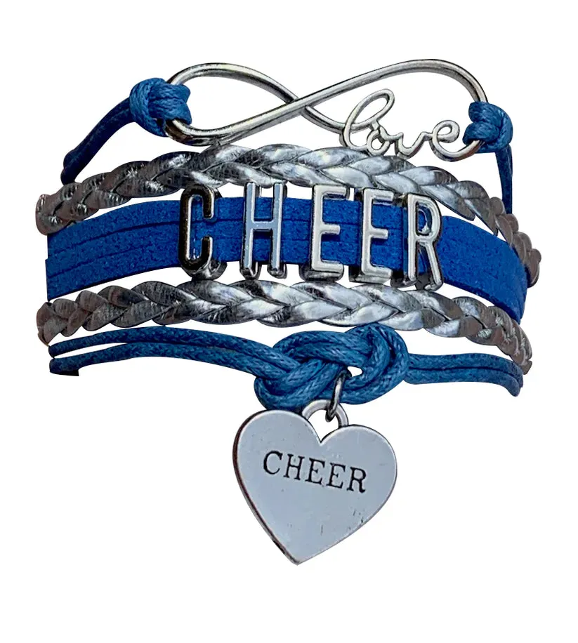 Infinity Cheer Bracelet - Pick Team Colors & Charm