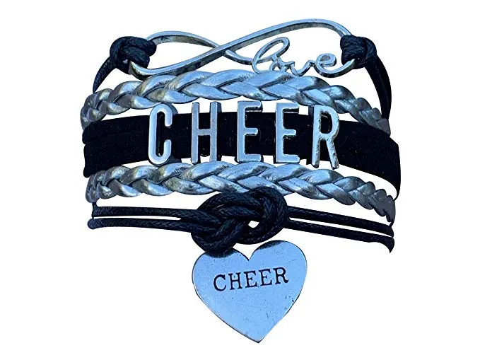 Infinity Cheer Bracelet - Pick Team Colors & Charm