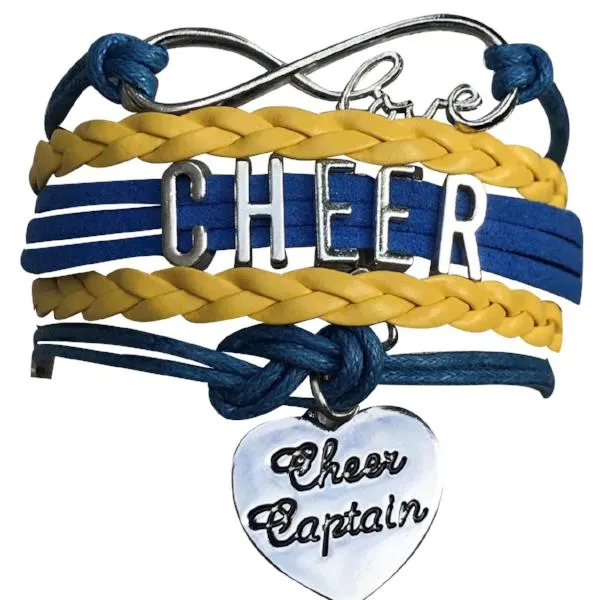 Infinity Cheer Bracelet - Pick Team Colors & Charm