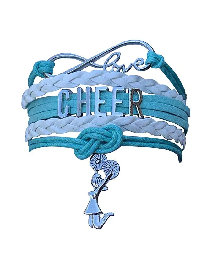 Infinity Cheer Bracelet - Pick Team Colors & Charm