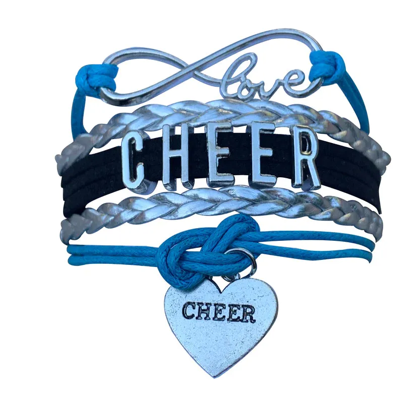 Infinity Cheer Bracelet - Pick Team Colors & Charm