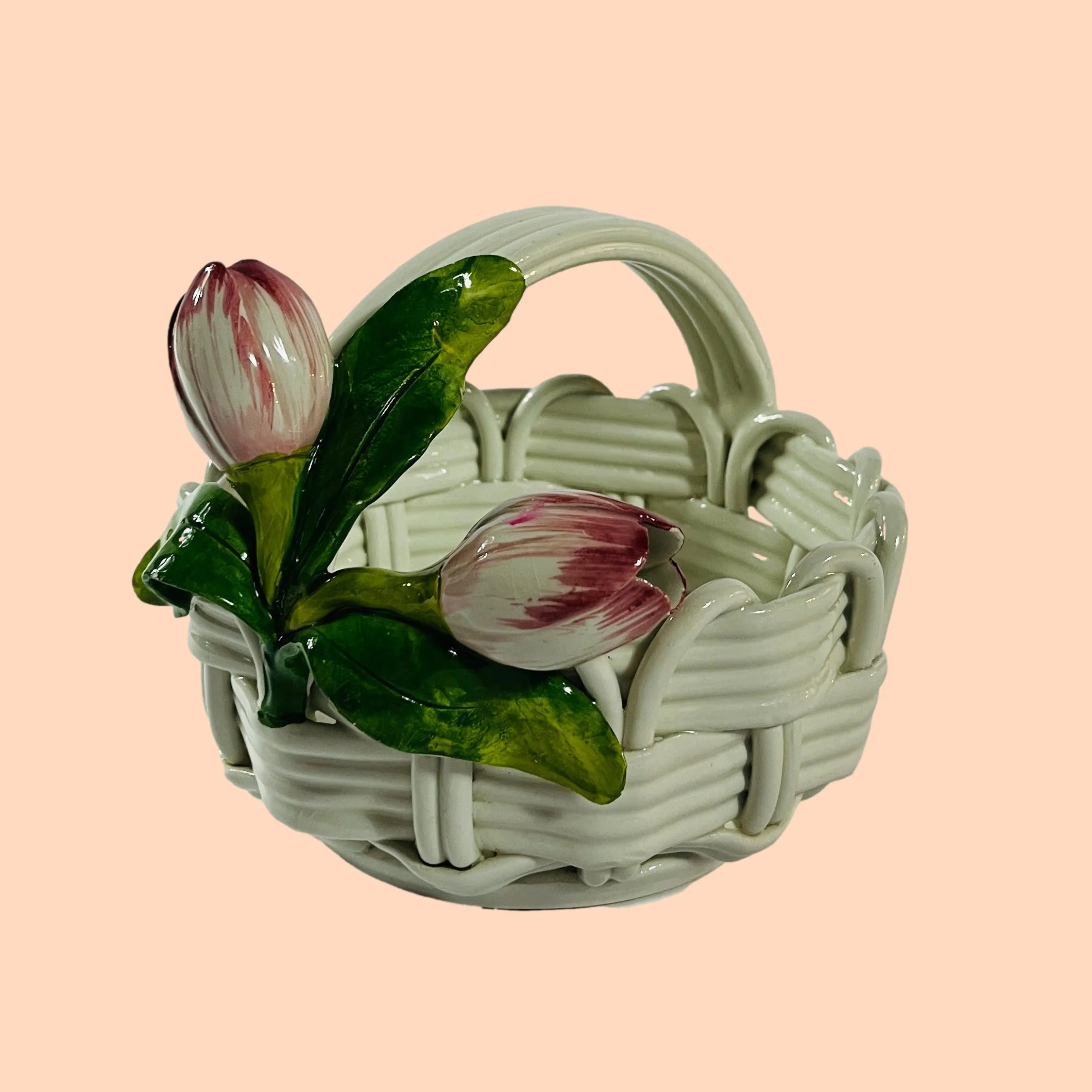 Italian Ceramic Tulip Basket