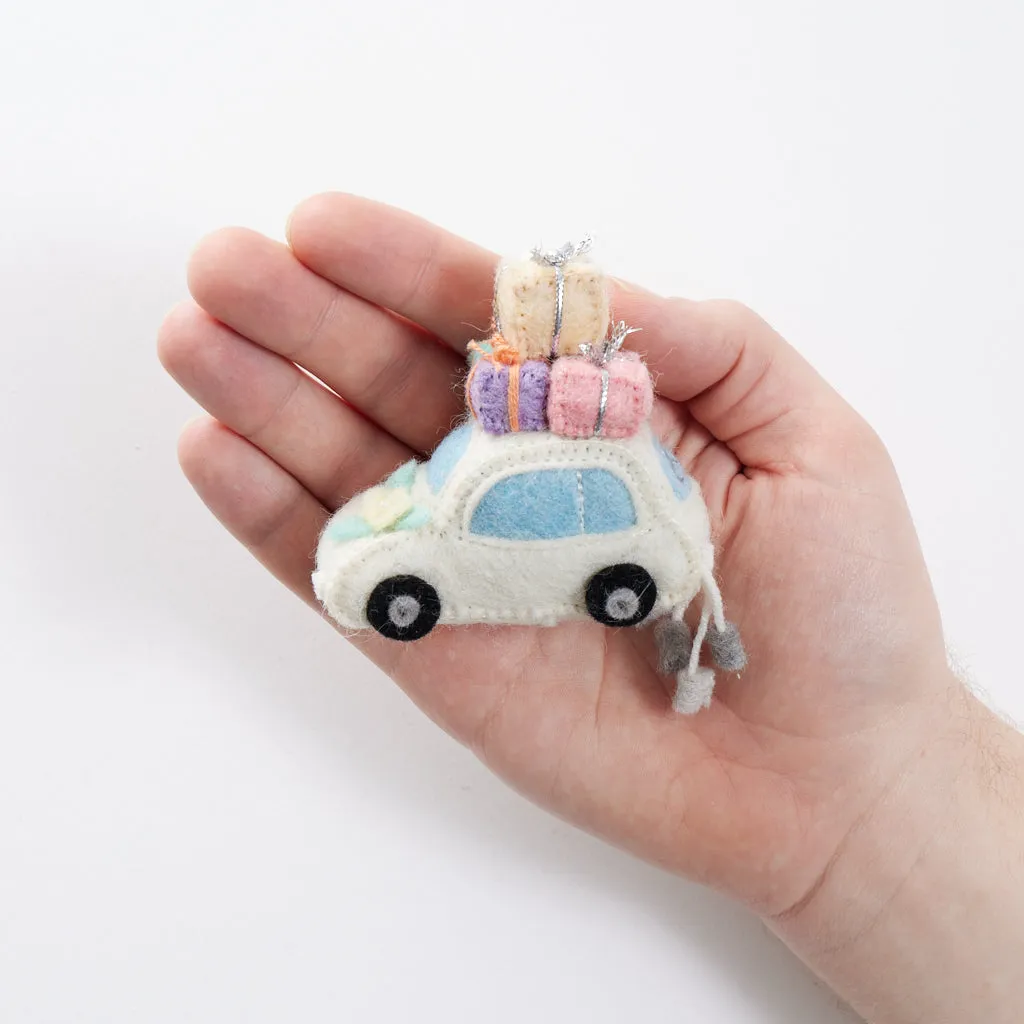 Just Married Wedding Car Ornament