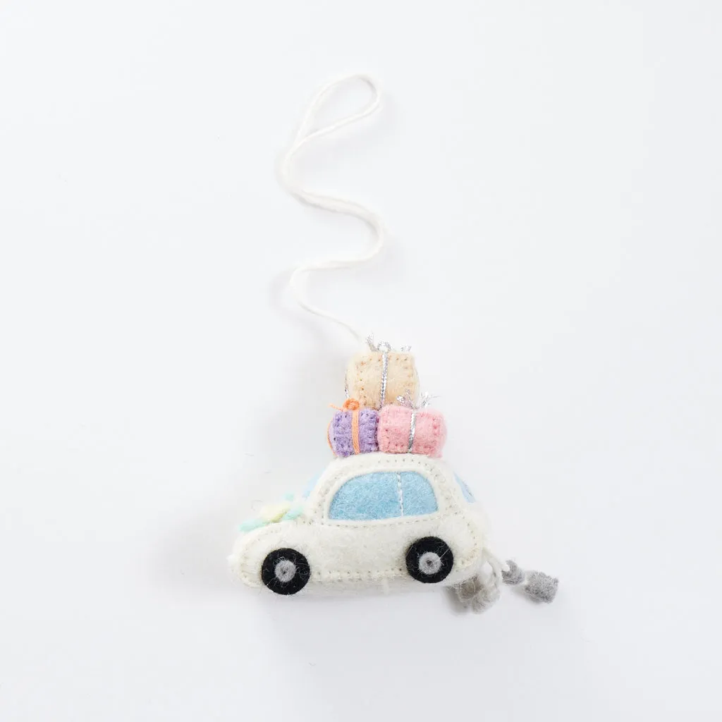 Just Married Wedding Car Ornament