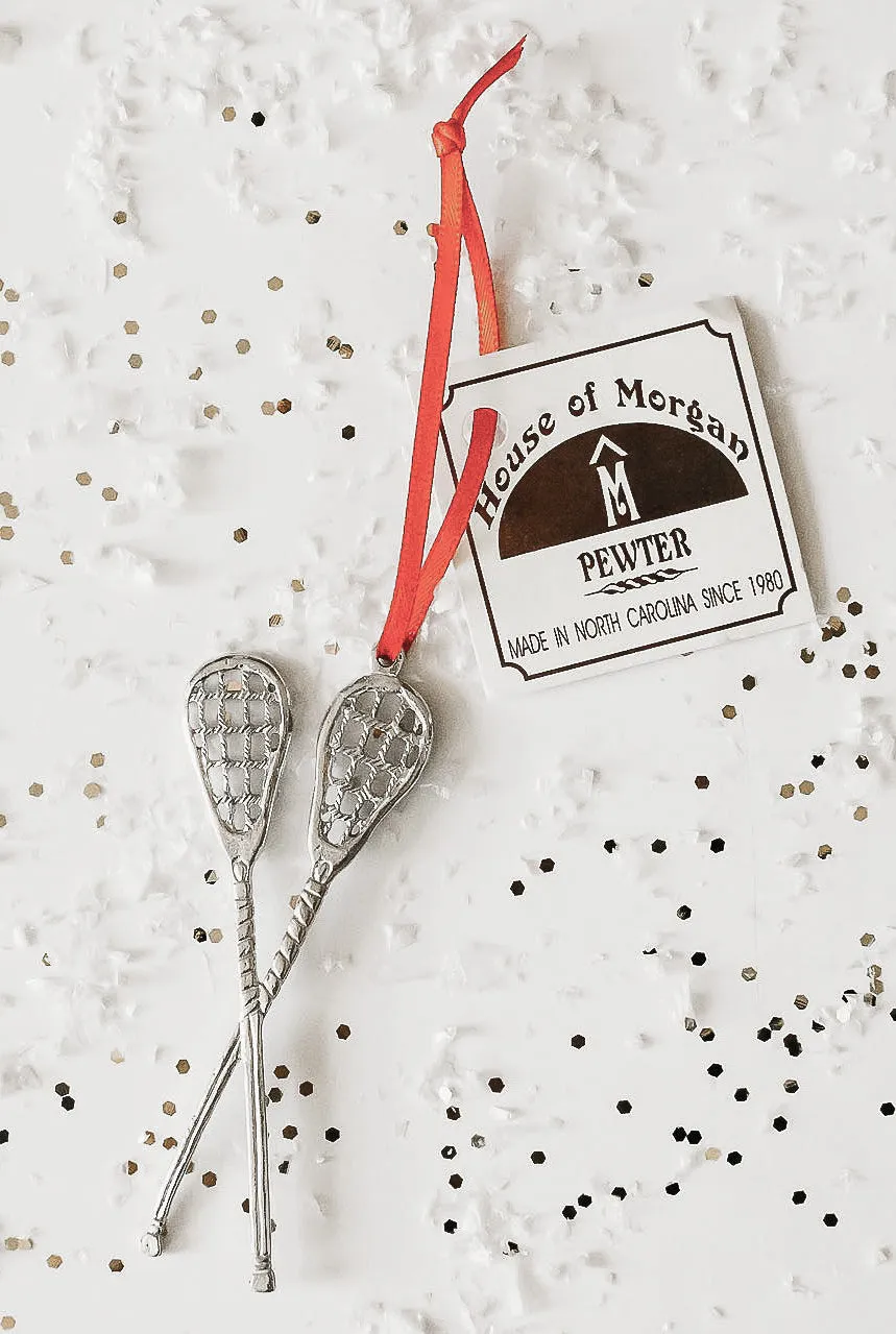 Lacrosse Pewter Ornaments - Female Lacrosse - Male Lacrosse - Lacrosse Sticks - Lacrosse Gifts