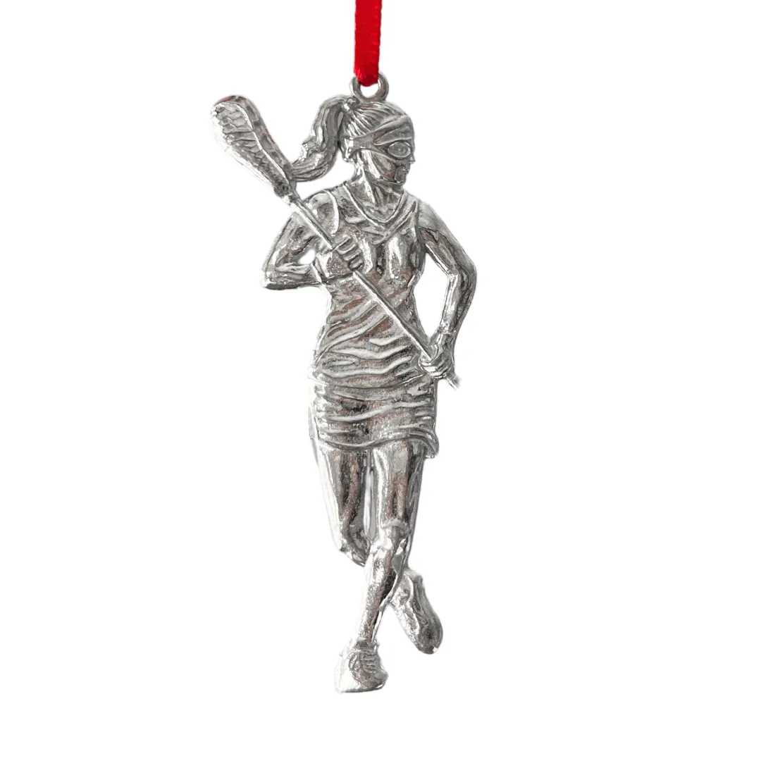 Lacrosse Pewter Ornaments - Female Lacrosse - Male Lacrosse - Lacrosse Sticks - Lacrosse Gifts