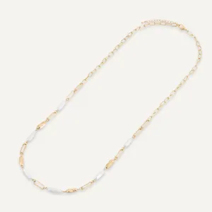 Long Classic Faux Pearls Lobster Clasp Necklace In Gold-Tone