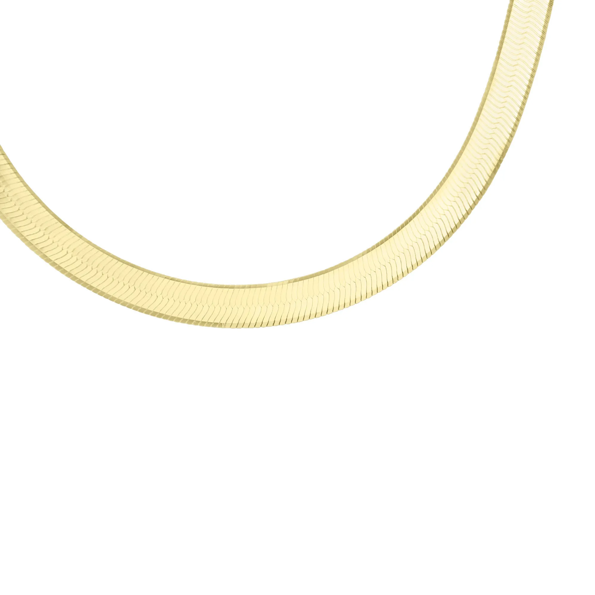 Manhattan Gold Herringbone Chain Necklace - 5MM