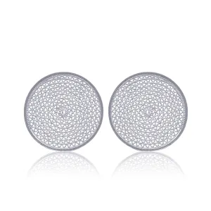 MELI SILVER DREAM CATCHER STUD EARRINGS FILIGREE