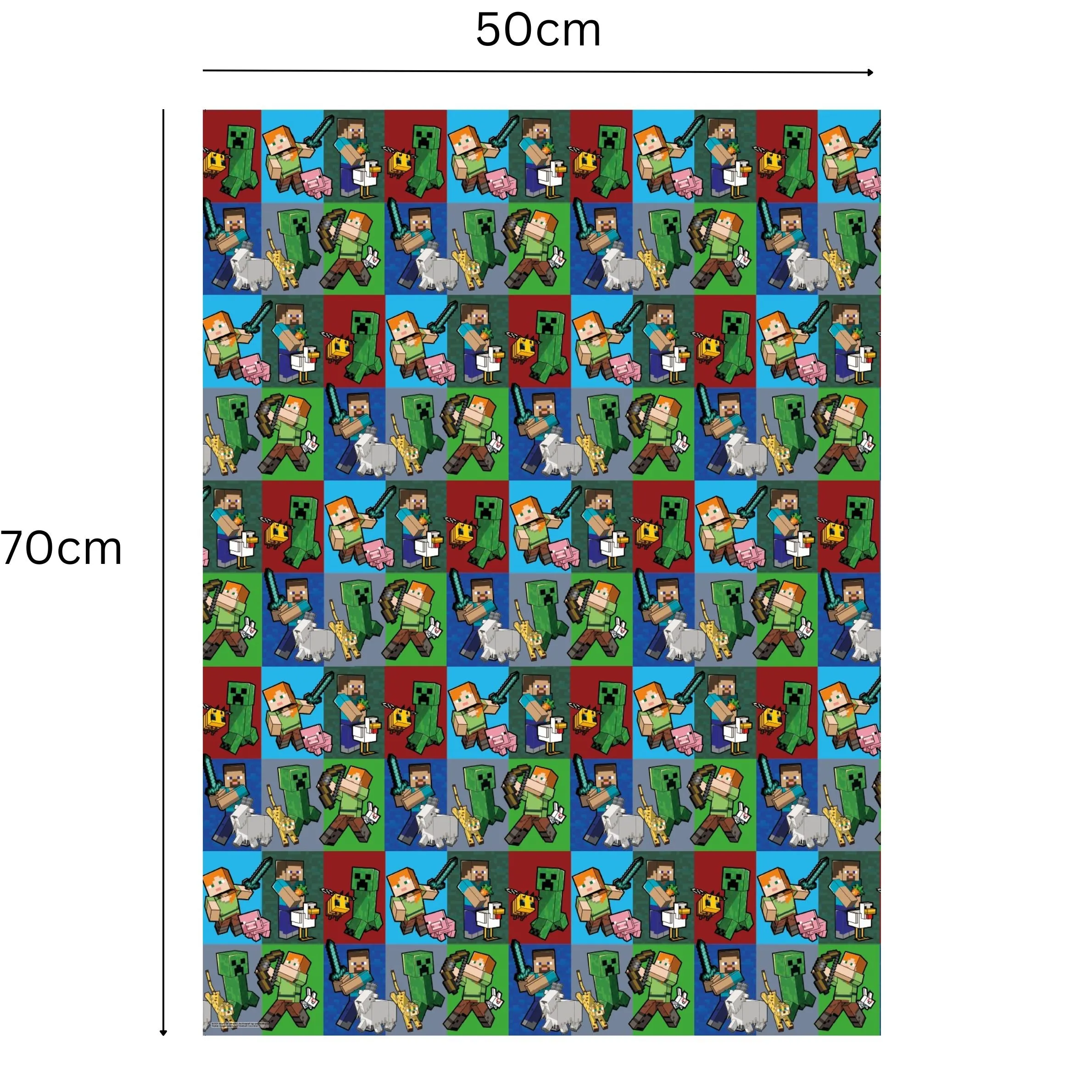 Minecraft 2 Sheets & 2 Tags Wrapping Paper