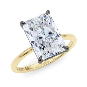 Mixed Metal Radiant Cut Diamond Ring