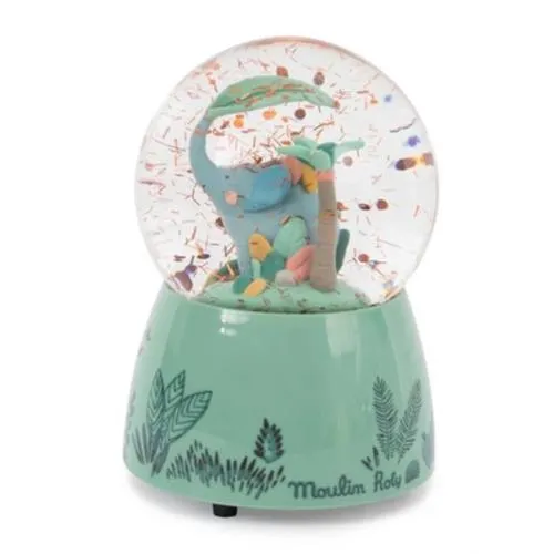 Moulin Roty Snow Globe Music Box (Bergamote The Elephant)