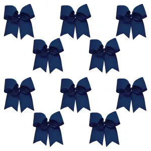 Navy Cheer Bows - 10 Pack