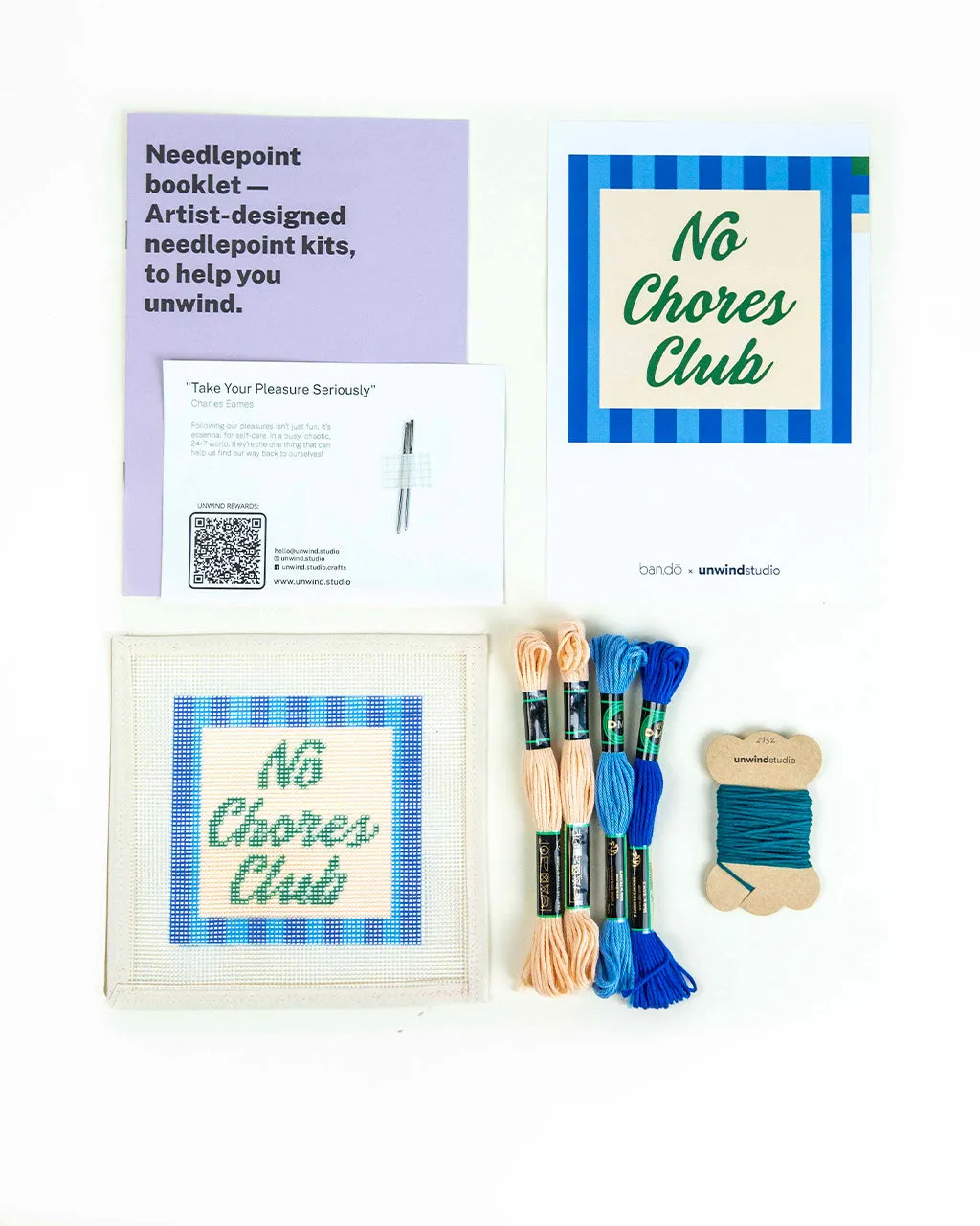 No Chores Club Needlepoint Kit