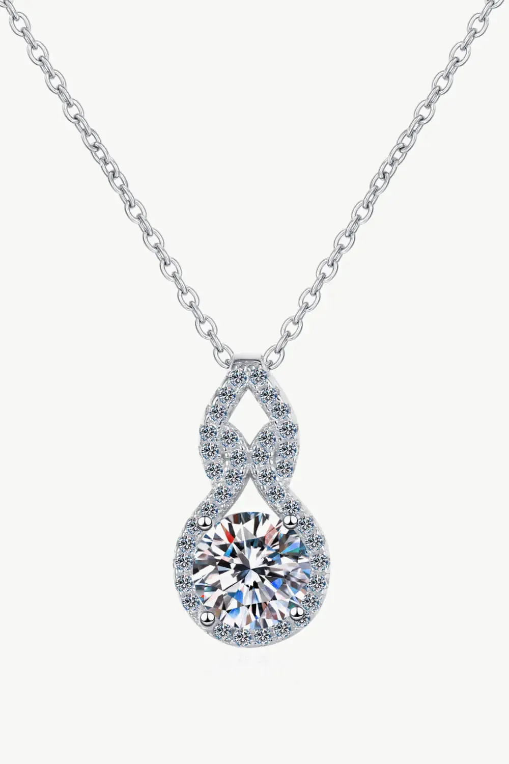 One Carat Moissanite Pendant Necklace