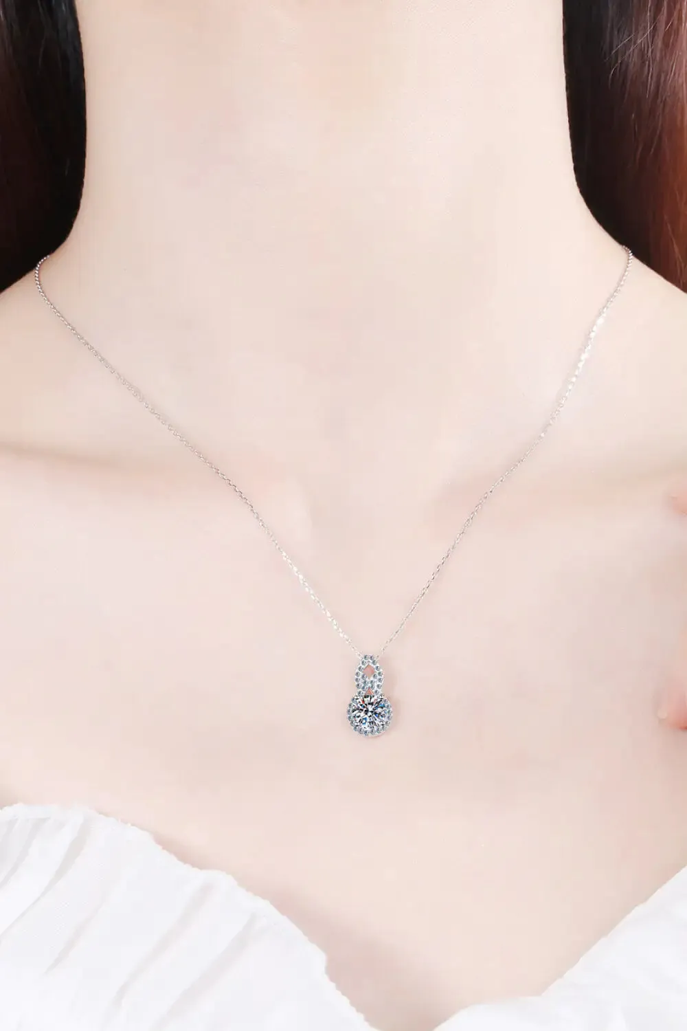 One Carat Moissanite Pendant Necklace