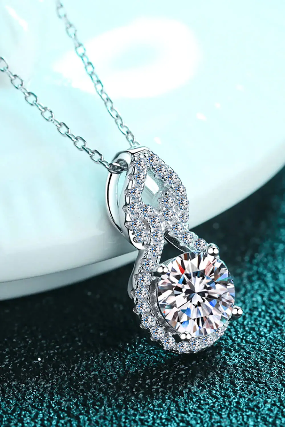 One Carat Moissanite Pendant Necklace