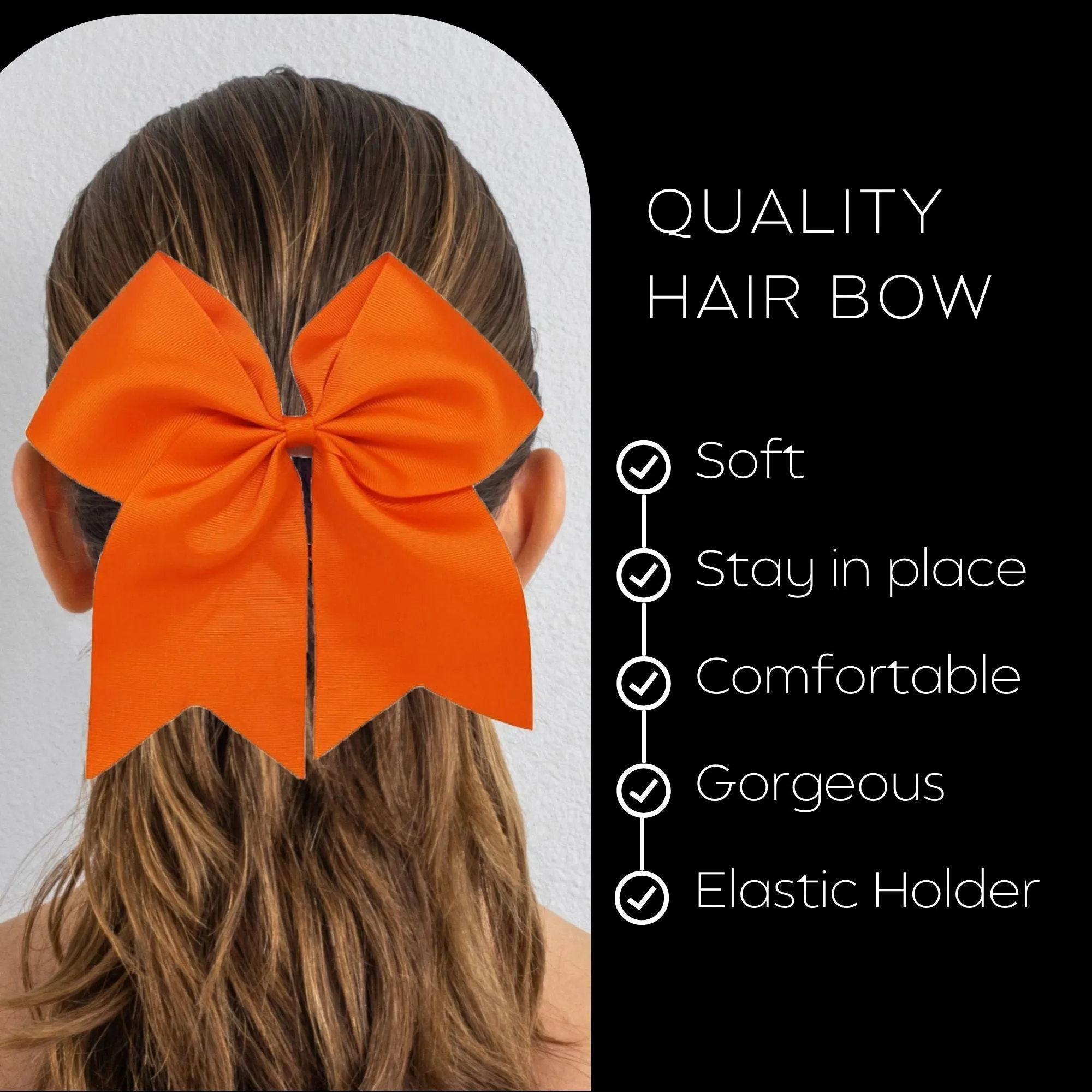 Orange Cheer Bows - 10 Pack