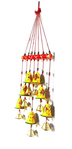 Palpal Art Gallery Handcrafted Hand Painted Design Bell Wind Chime Home Decor for Office,Temple,Hanging Decorat ive Wall/Door/Window