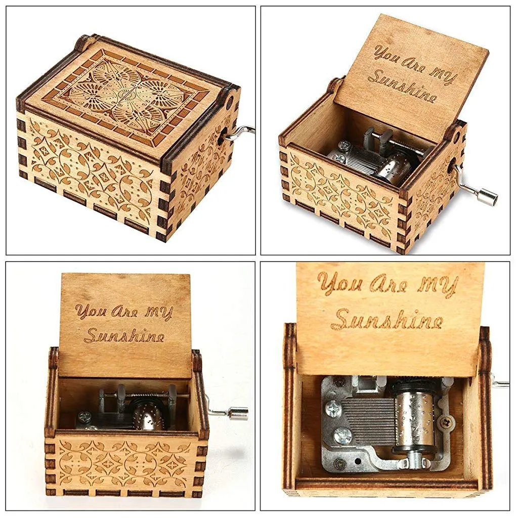 PATPAT® Music Box, Wooden Classic Music Box with Hand Crank Birthday Gifts for Girls Boys Diwali Gifts for Kids Friends Family -You are My Sunshine