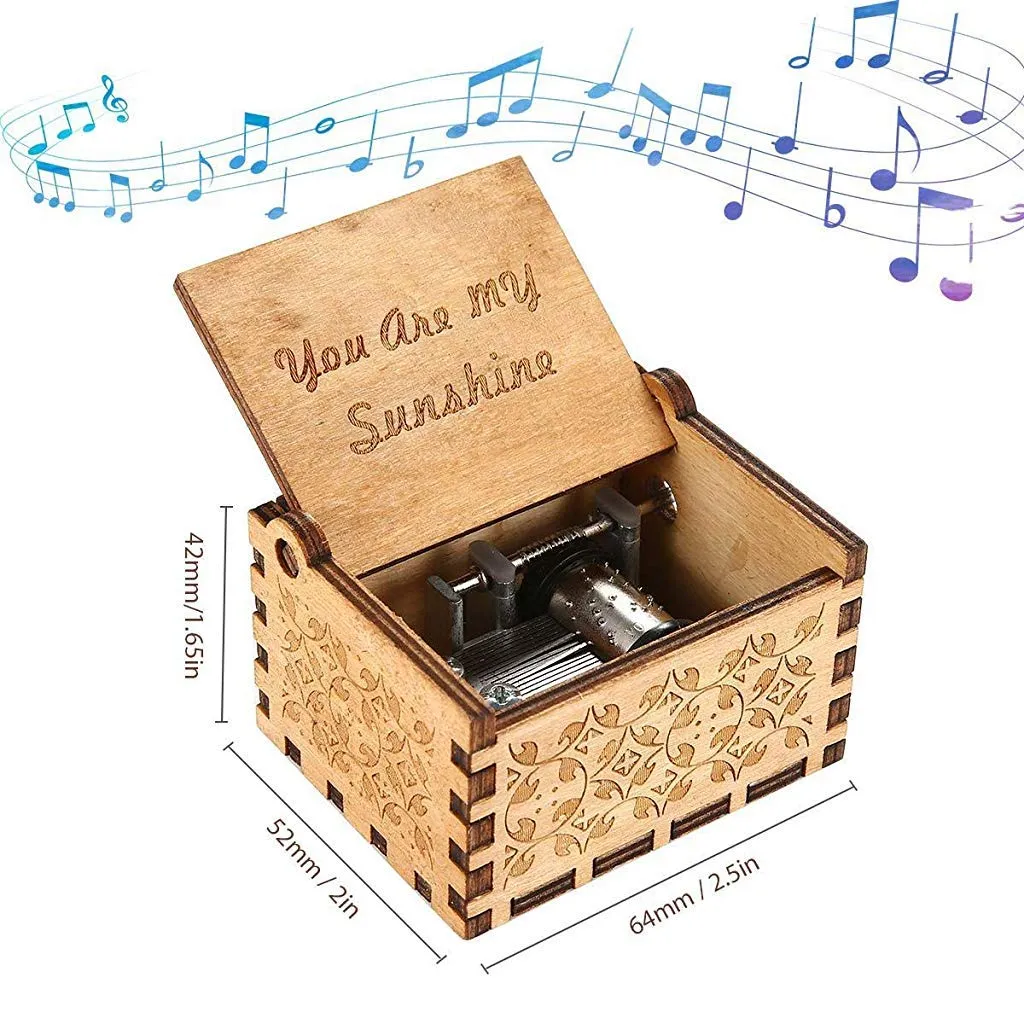 PATPAT® Music Box, Wooden Classic Music Box with Hand Crank Birthday Gifts for Girls Boys Diwali Gifts for Kids Friends Family -You are My Sunshine