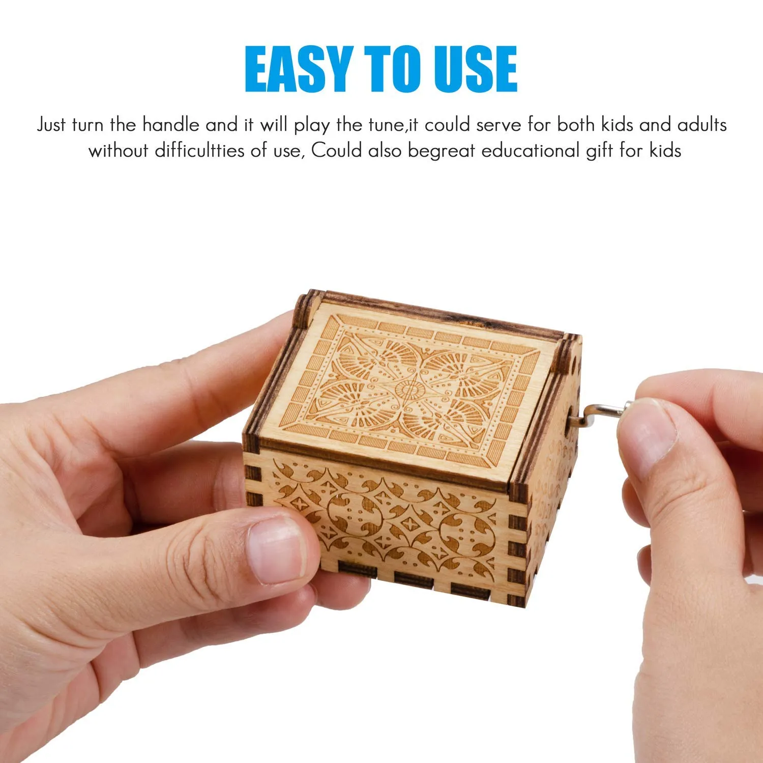 PATPAT® Music Box, Wooden Classic Music Box with Hand Crank Birthday Gifts for Girls Boys Diwali Gifts for Kids Friends Family -You are My Sunshine