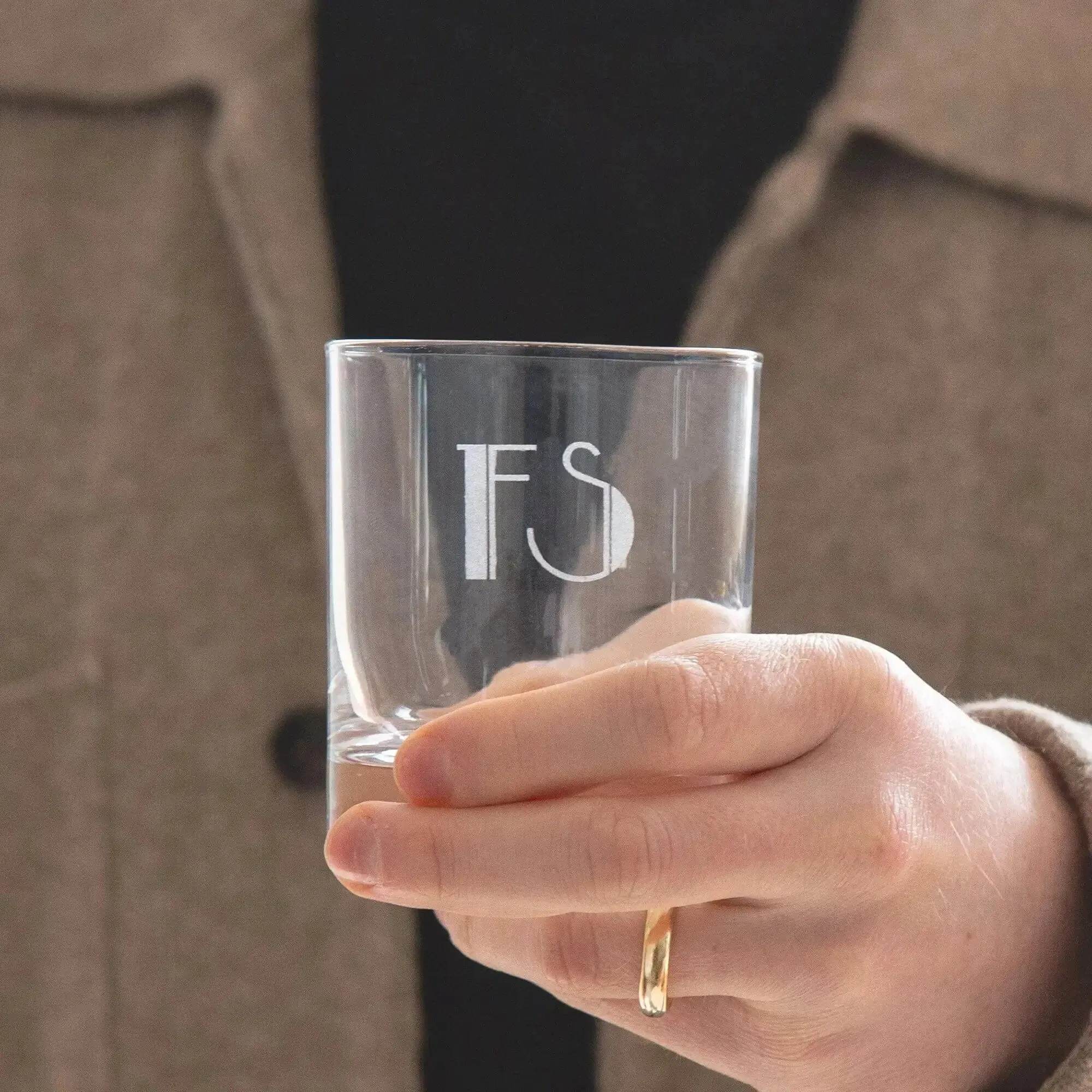 Personalised Whiskey Glass - Parklane Font