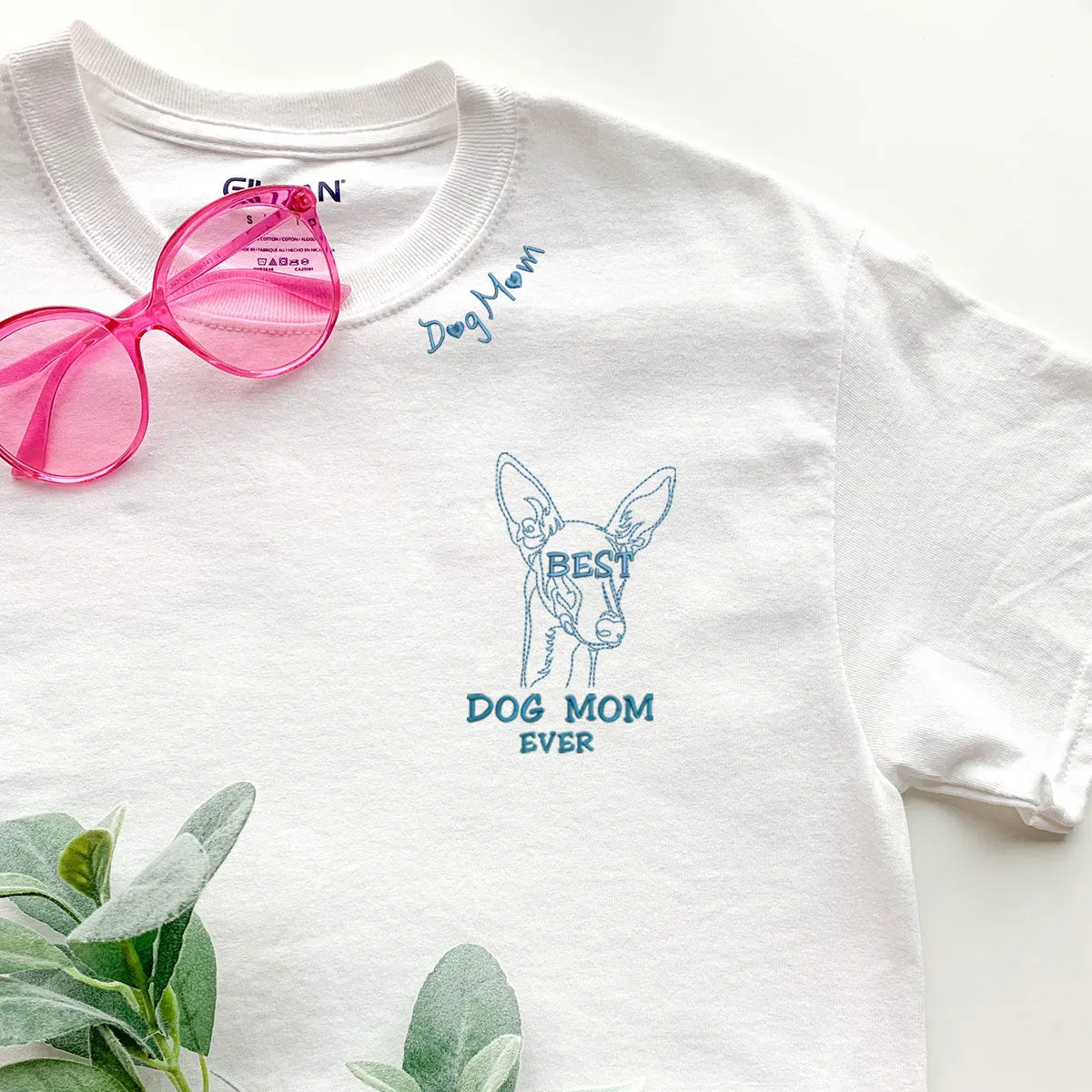 Personalized Best Italian Greyhound Dog Mom Ever Shirt Embroidered Collar, Custom Shirt with Dog Name, Best Gifts For Greyhound Lovers