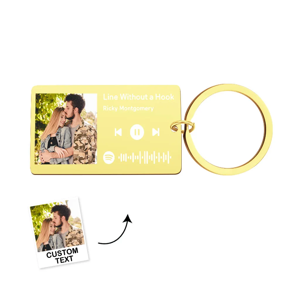 Personalized Photo Scannable Music Code Keychain