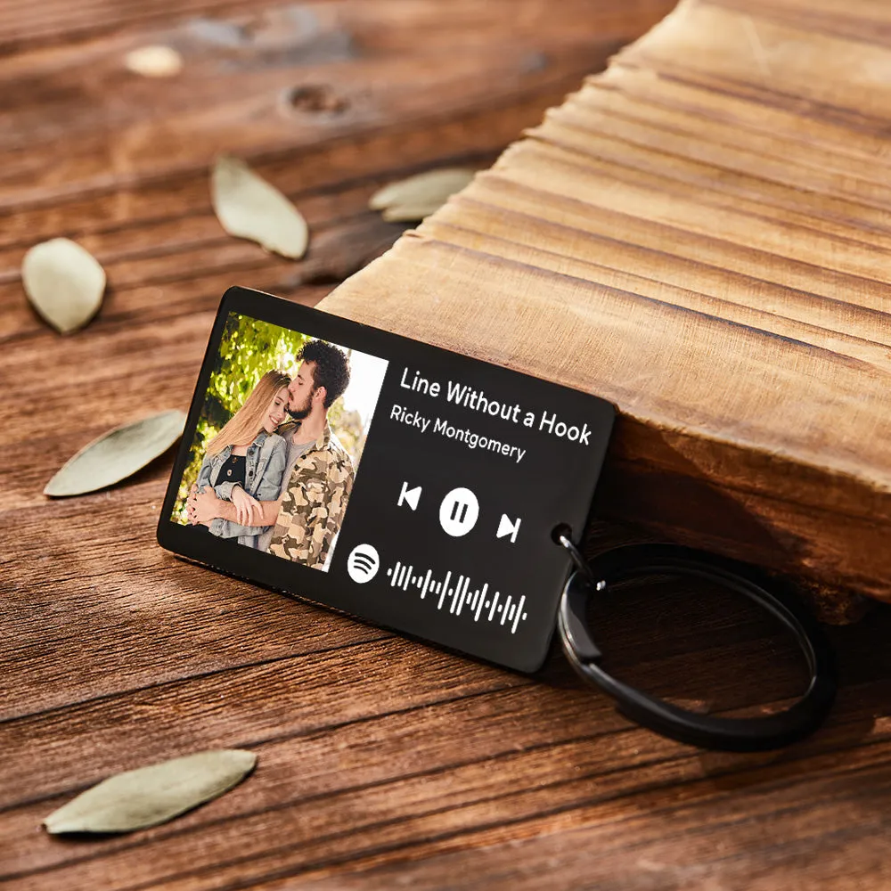 Personalized Photo Scannable Music Code Keychain