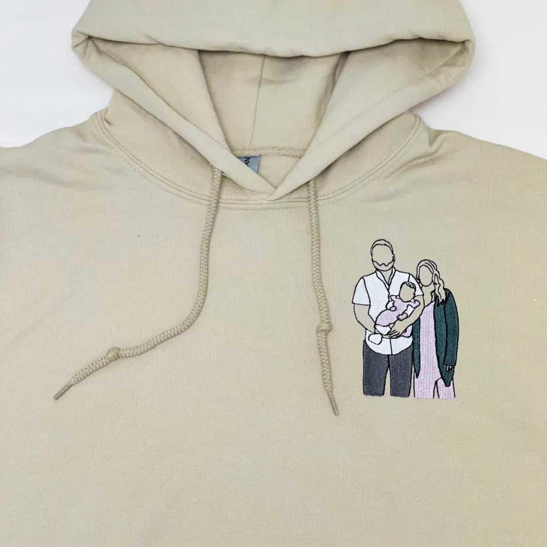 Personalized Unique Wedding Shower Gifts for Couples Sweatshirt with Embroidery Photo Date Text on Sleeve