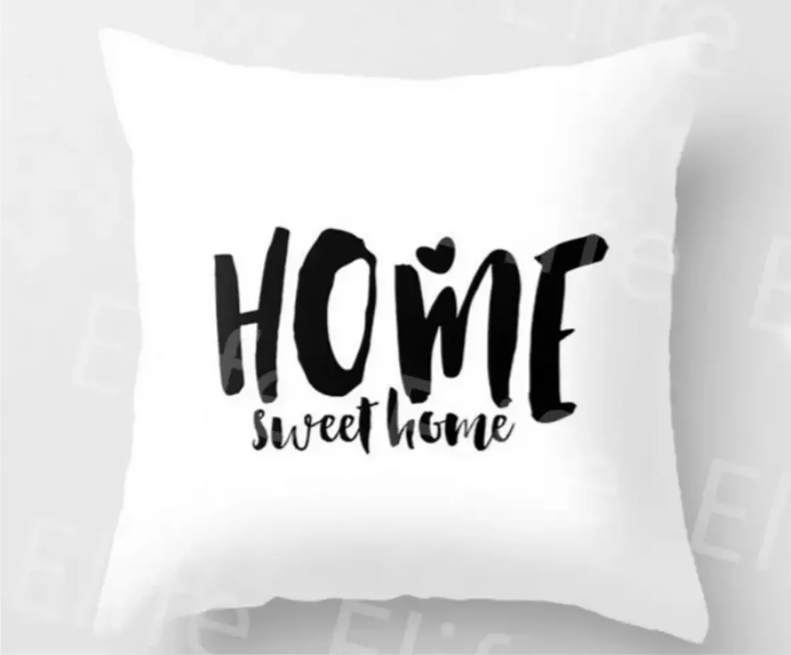 Pillow cases and pillows filled • Stay • Sit • Black • Cream