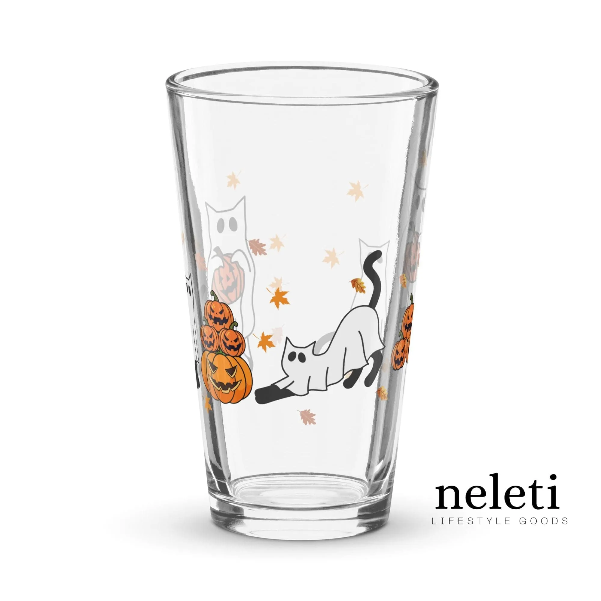 Print Glass: Halloween Cat Lover's 16oz Shaker