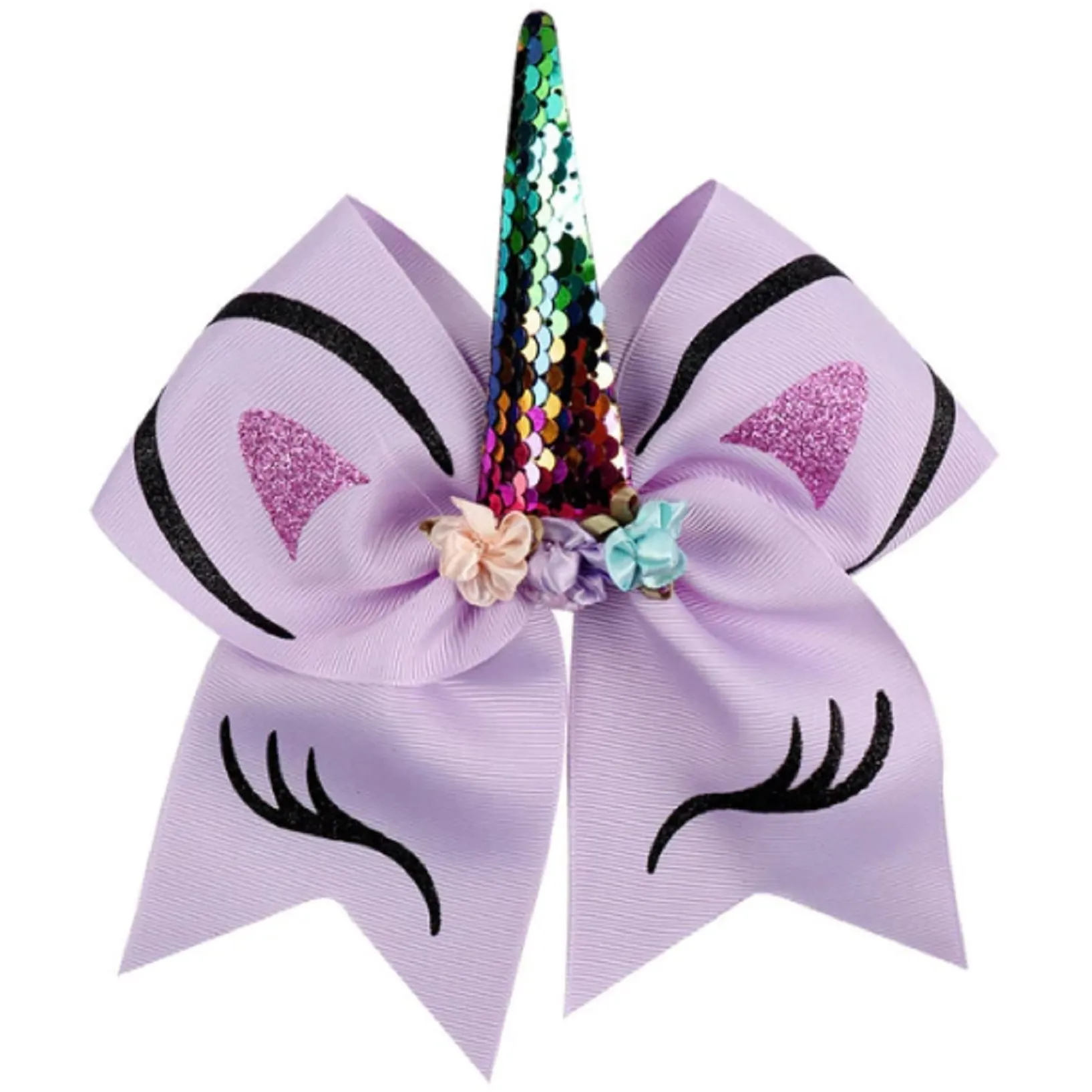 Purple Unicorn Cheer Bow