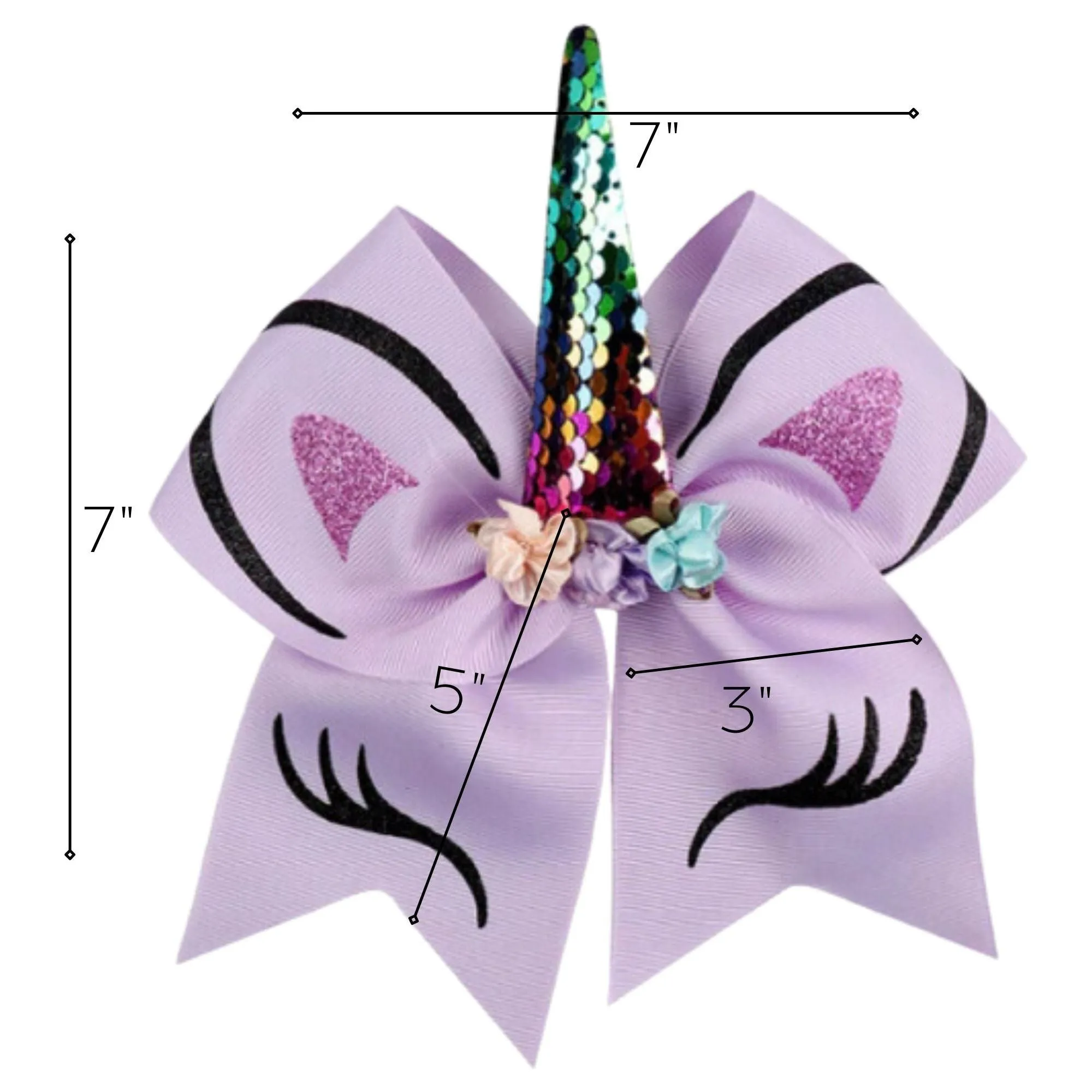 Purple Unicorn Cheer Bow